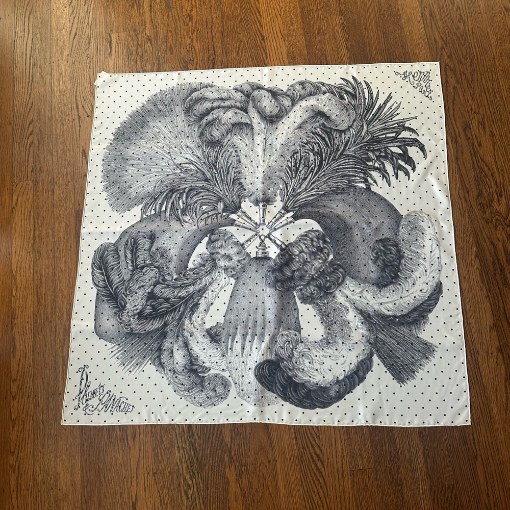 Hermes Black and White Scarf (With Tags & Box)